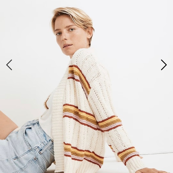 Madewell Sweaters - Madewell Striped Diaz Open Cardigan Sweater